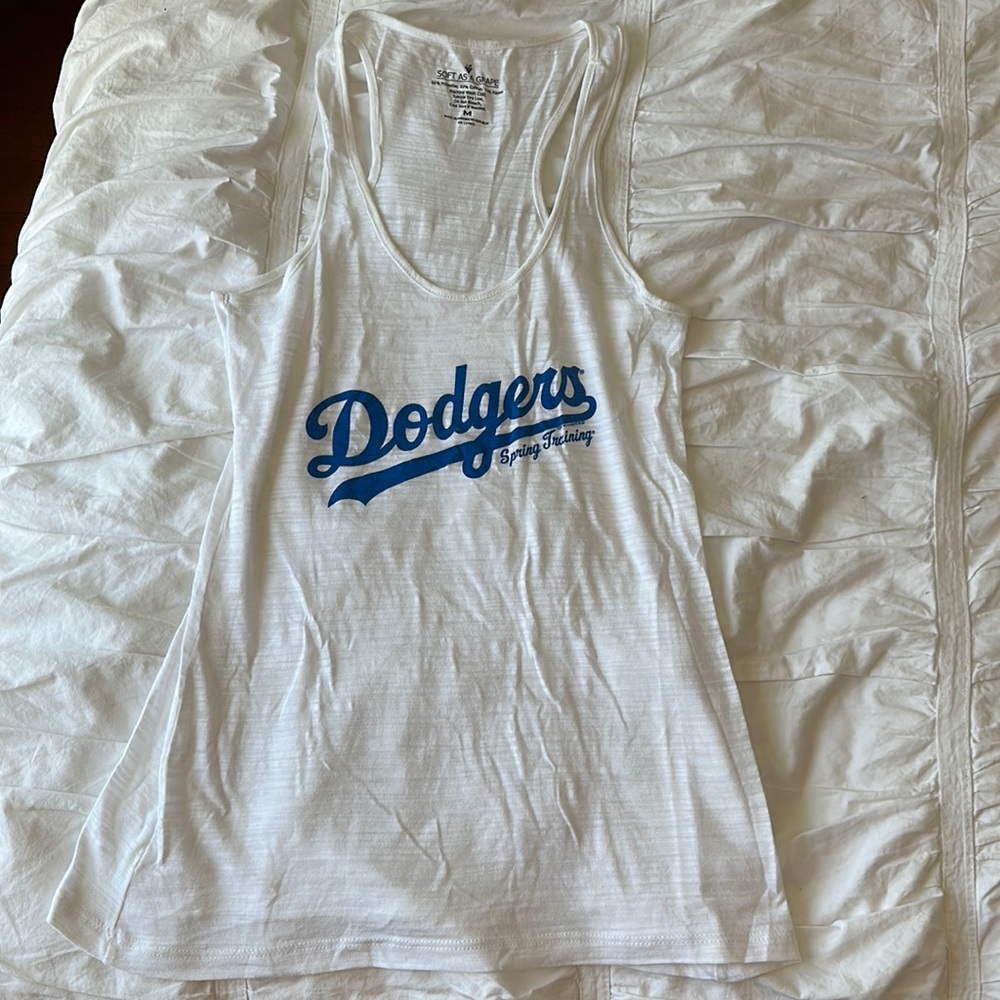 Dodgers white tank top